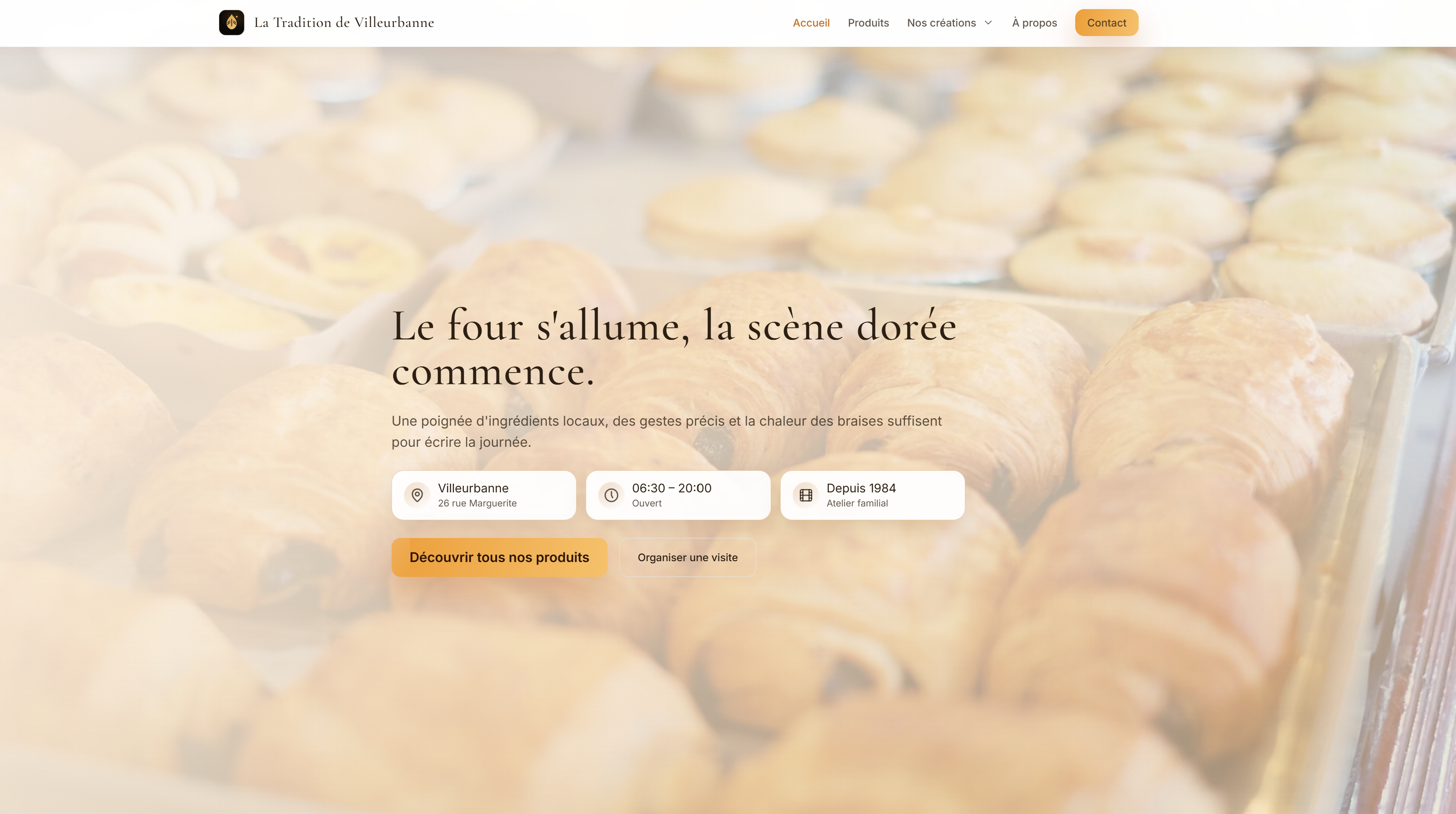 Site vitrine pour la boulangerie artisanale La Tradition